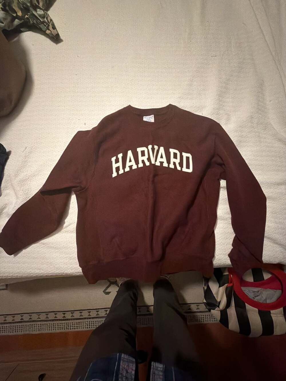 Champion Reverse Weave Harvard Crimson Maroon Sweatshirt Size Large